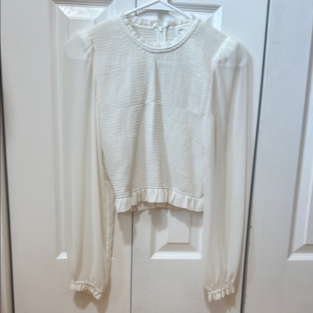 Wilfred Atrizia White Flowy Women's Blouse
